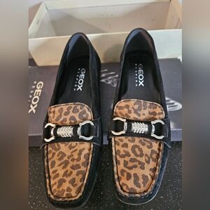 Geox Respira Black Suede/Leopard Jewel Horse Bit Loafers Womens Nordstrom's